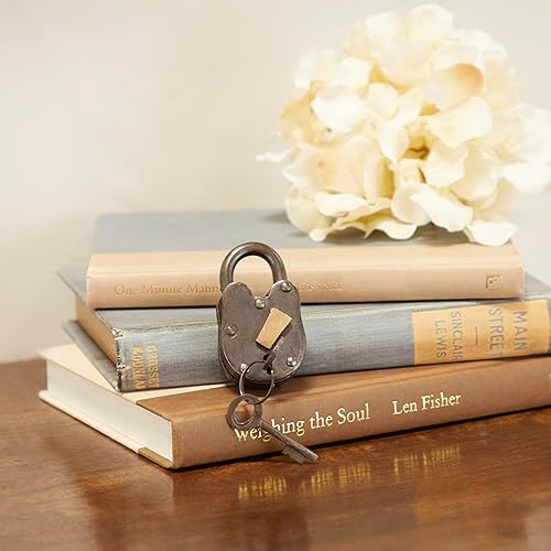 Miniatura 5 de Deco 79 01103 - Candado y llaves de latón, 2 pulgadas de alto, 1.25 pulgada de ancho