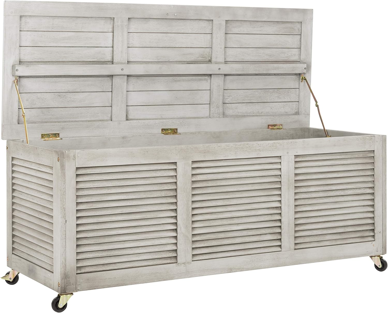 Safavieh PAT7038B Outdoor Collection Elina Grey Wash 47.2" Cushion Deck Box