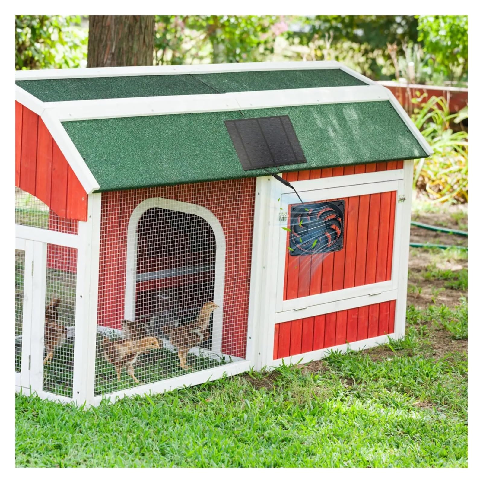 Estrattore Aria, Ventilatore Solare for Cuccia for Cani, Ventilatore Solare Impermeabile, Potente Dispositivo di Raffreddamento, Kit Versatile for l'estrazione Aria for Picnic