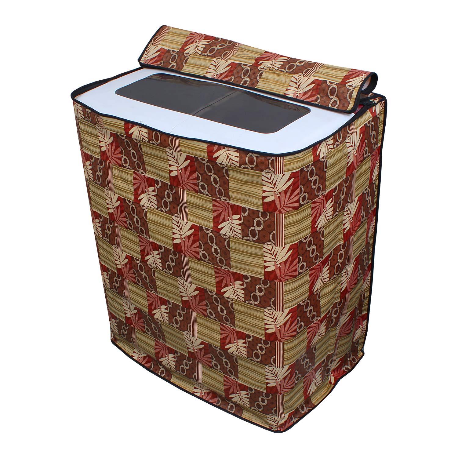 Lithara PVC Top Load Semi Automatic Washing Machine Cover For 7 Kg, 7.2 Kg, 7.5 Kg, 8 Kg | Size : 58.4 x 58.4 x 88.9 Cm | (Multicolor Design01)-image-15