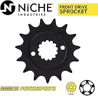 Vista 6 de NICHE Combo de cadena de piñón de transmisión para Kawasaki KLR650 delantero 15 trasero 43 dientes 520V-X X-Ring 106 eslabones