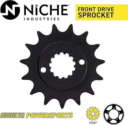 Miniatura 6 de NICHE Combo de cadena de piñón de transmisión para Kawasaki KLR650 delantero 15 trasero 43 dientes 520V-X X-Ring 106 eslabones