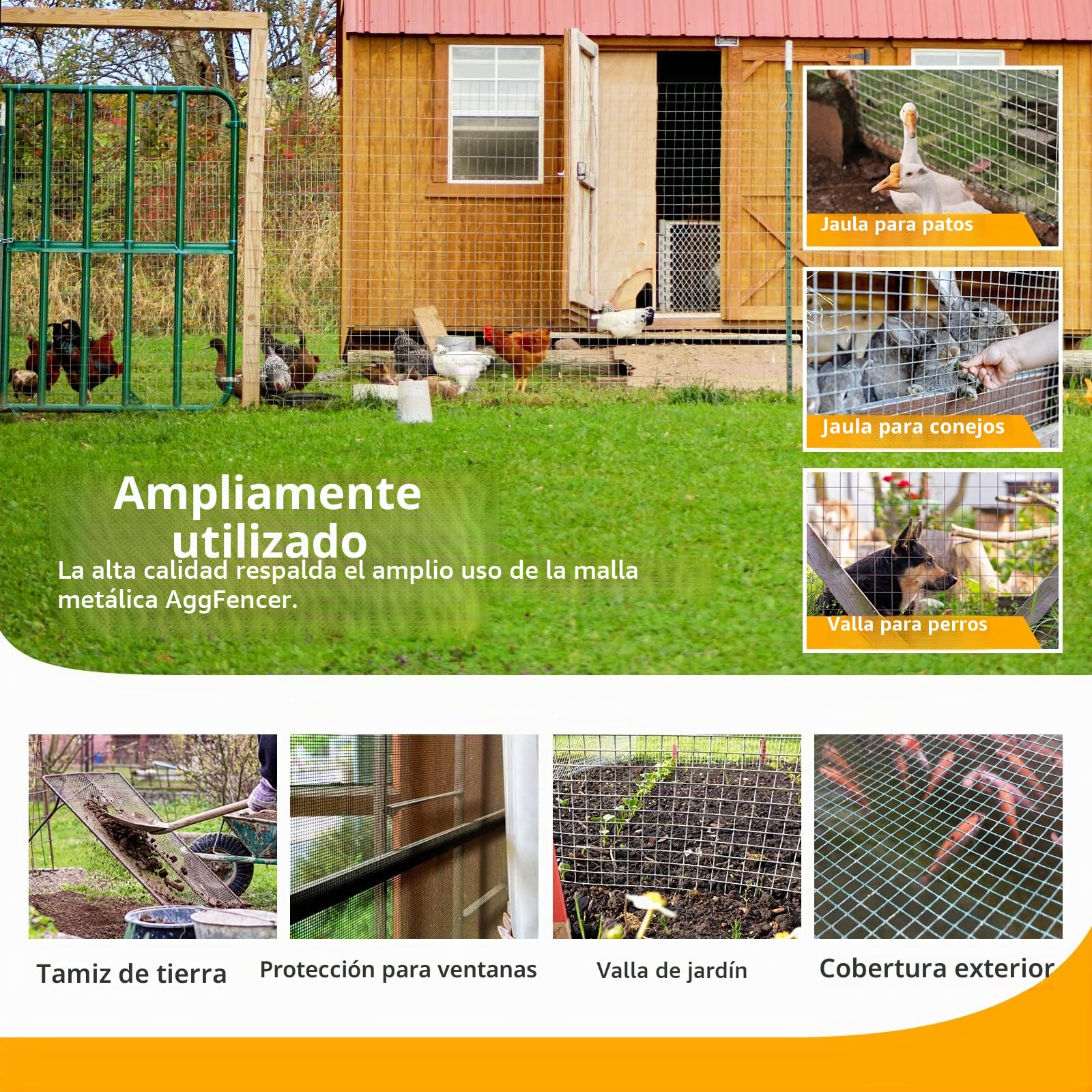 Tela metálica Negro 40,6 cm x 3,4 m, calambre 1,3 mm, luz 12,7x12,7 mm, revestimiento PVC - Para gallineros y cercados de jardín