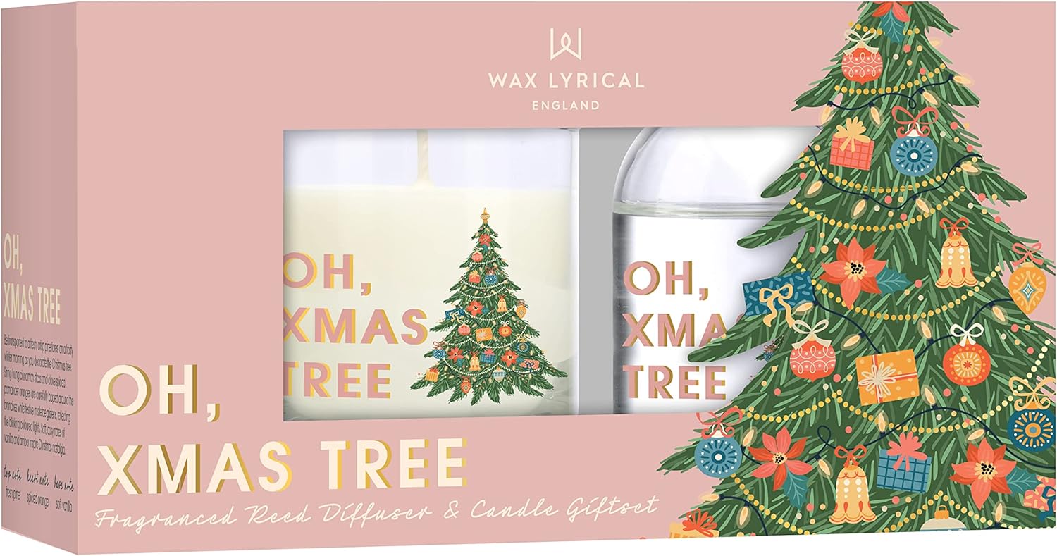 WAX LYRICAL Lyrical, Candle & Reed Diffuser Gift Set, Oh Xmas Tree