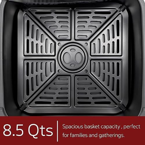Miniatura 6 de MegaChef Paquete de freidora de aire eléctrica de 8.5 cuartos de galón en acero inoxidable y negro con 125 forros de papel