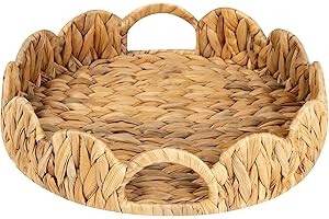 StorageWorks Scallop Edge Wicker Tray, StorageWorks Scallop Edge Wicker Serving Tray Basket