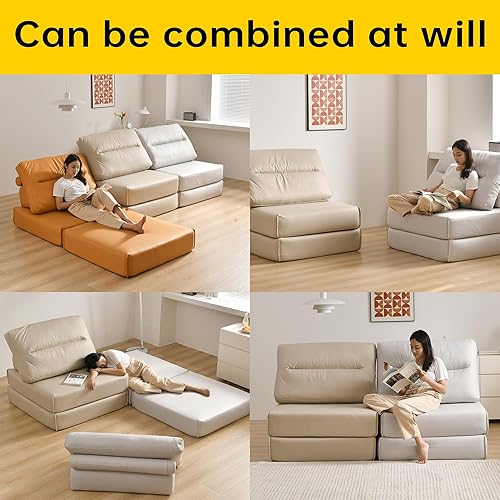 Miniatura 4 de GZSQCJJ Nuevo sofá creativo 2024, tapete de juego modular movible, sofá futón de pie para sala de estar y sala de estar, cama de invitados, área de