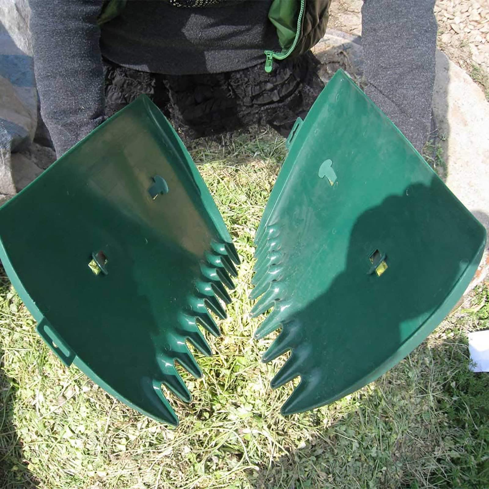 grabie ogrodowe， Grabie do trawników, chwytak do liści, ręczny duży chwytak do liści, ząbkowane narzędzie czyszczące, do ogrodu, trawnika, podwórka, zbierania i usuwania liści, powszechnie stosowane l