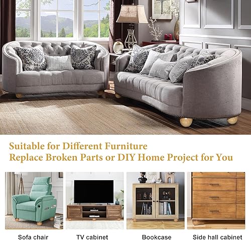 Miniatura 7 de FoDau770 Patas de madera de goma para muebles de 2.4 pulgadas, patas de sofá modernas de mediados de siglo, patas de sofá resistentes, patas de