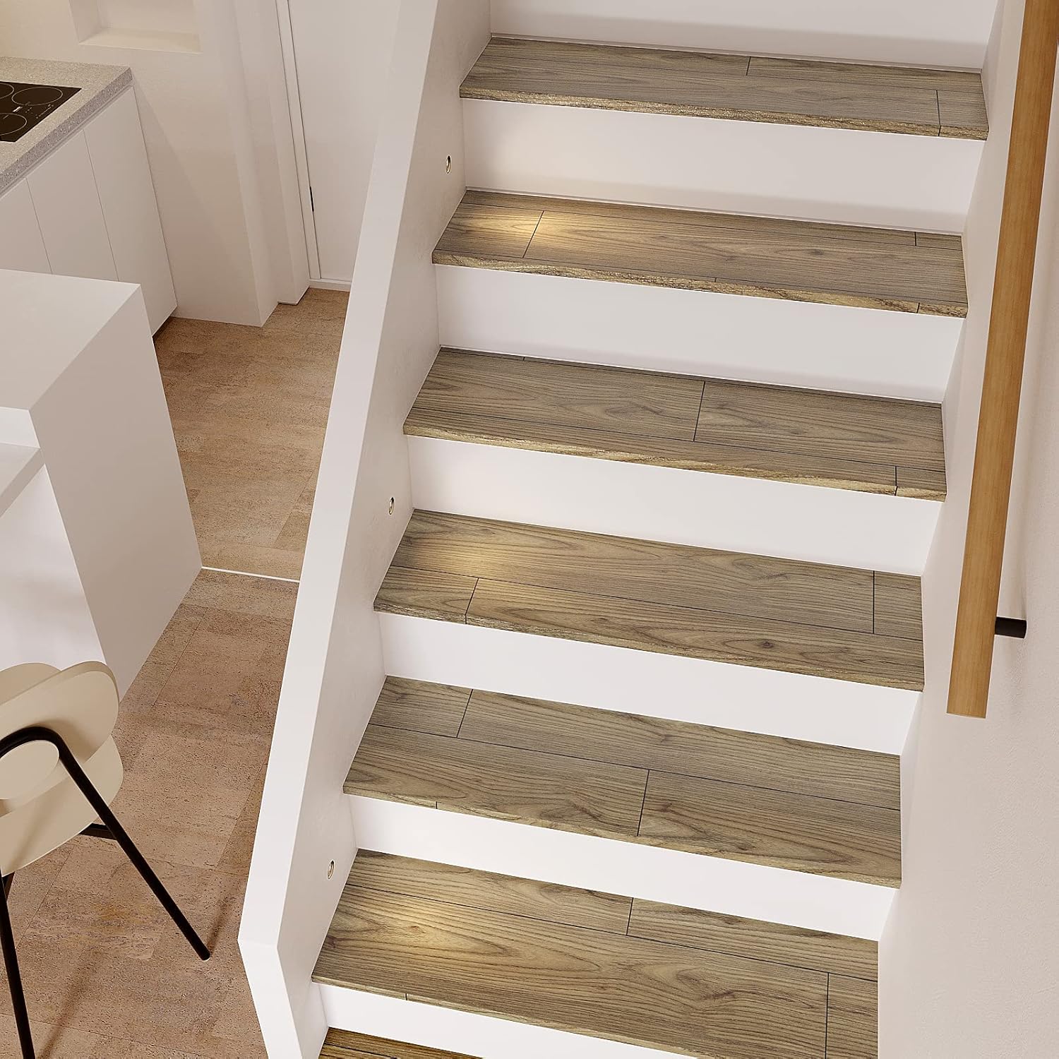 VEELIKE 6''x36'' Brown Oak Wood Vinyl Flooring Planks Peel and Stick Floor Tile Bathroom Waterproof Wood Look Vinyl Floor Tiles Brown Stick on Tile for Living Room Bedroom Kitchen
