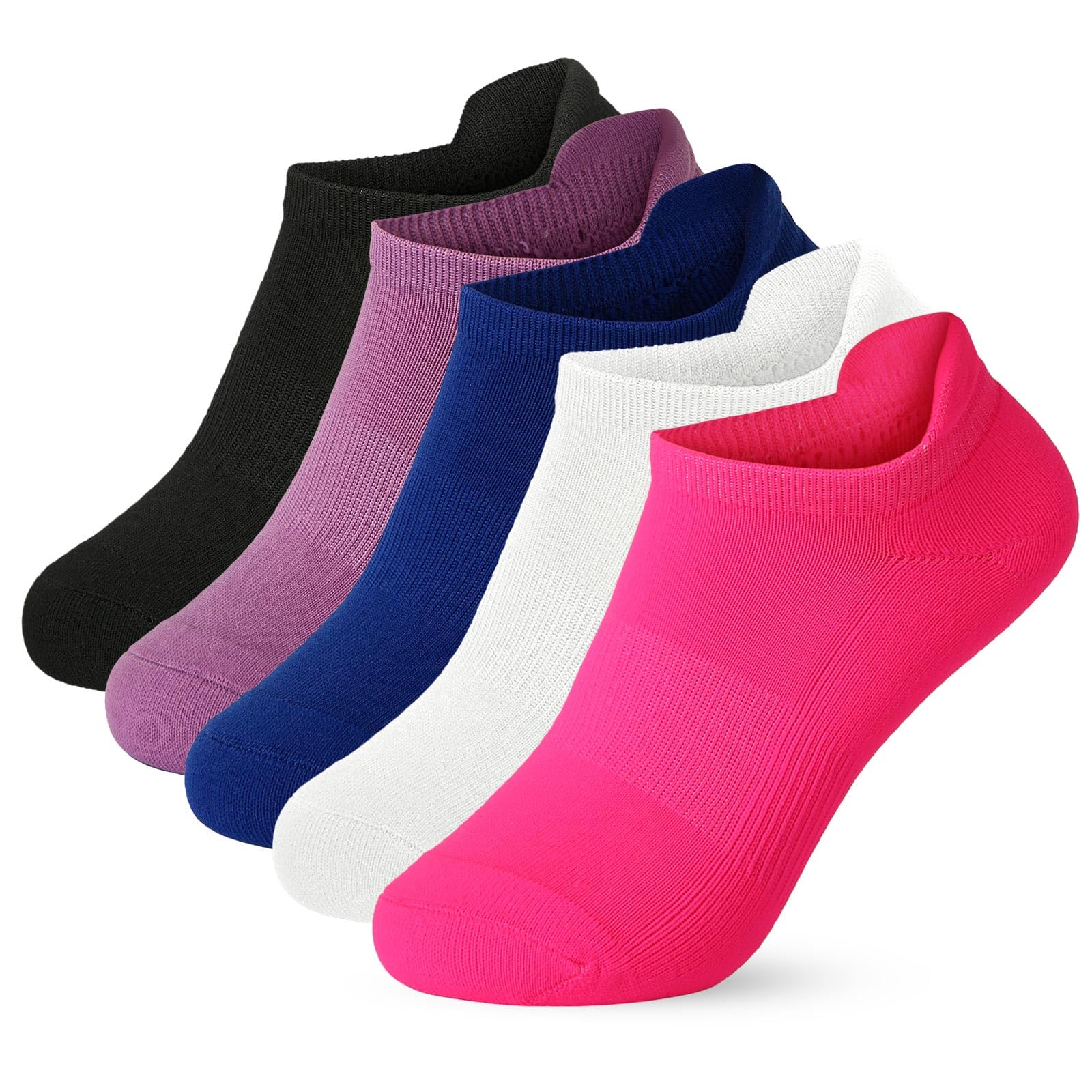 FGZ No Show Socks Women Men Low Socks Heel Tab Athletic Running Non Slip 5 Pairs