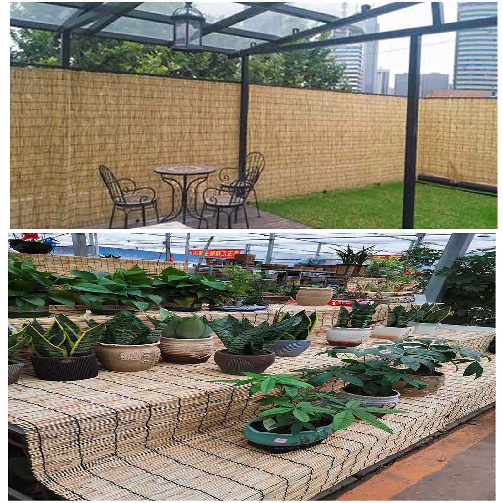 Valla De Caña para Patio, Cañizo Y Brezo, Paneles De Valla De Privacidad para Balcón, Mimbre Ocultacion, Valla De Bambú Decorativa, Sombra para Exteriores, Tejido A Mano, para Villa, Piscina