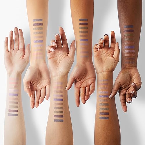 Miniatura 4 de LUXAZA 10 barras de sombra de ojos, morado brillante y neutro, sombra de ojos marrón metálico, lápiz de sombra de ojos crema con lápiz a prueba de