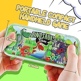 SevenQ Handheld Water Games, 4 Packs Dinosaur Theme Water Toss Ring Game Aqua Toy Water Ring Game for Kids Stocking Stuffers