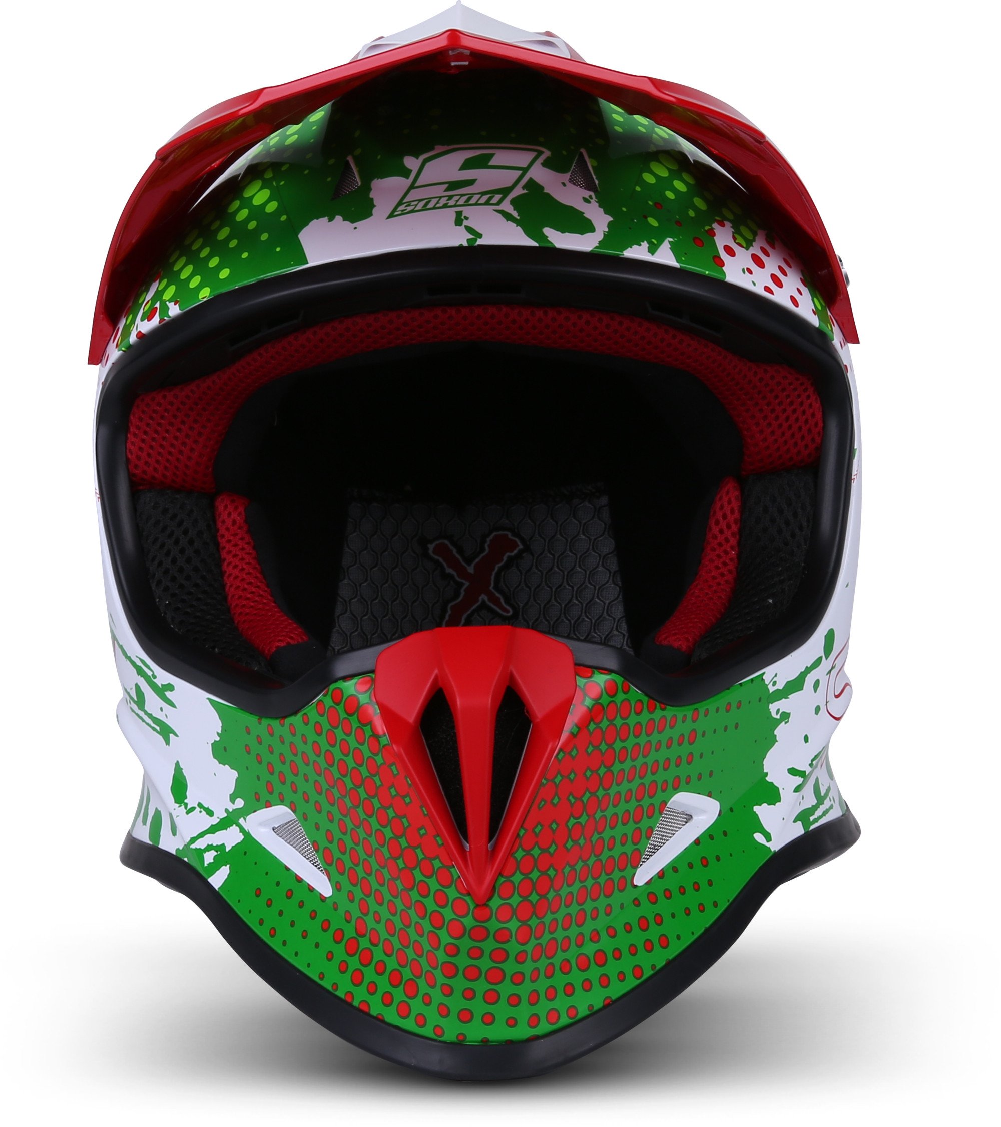 SOXON® SKC-33 Set Fusion Neon · Kindercrosshelm · Motorhelm MX Cross-Helm MTB BMX Cross-Bike Downhill Off-Road Enduro Helm · ECE 22.05 Snelsluiting SlimShell Tas XS (51-52cm