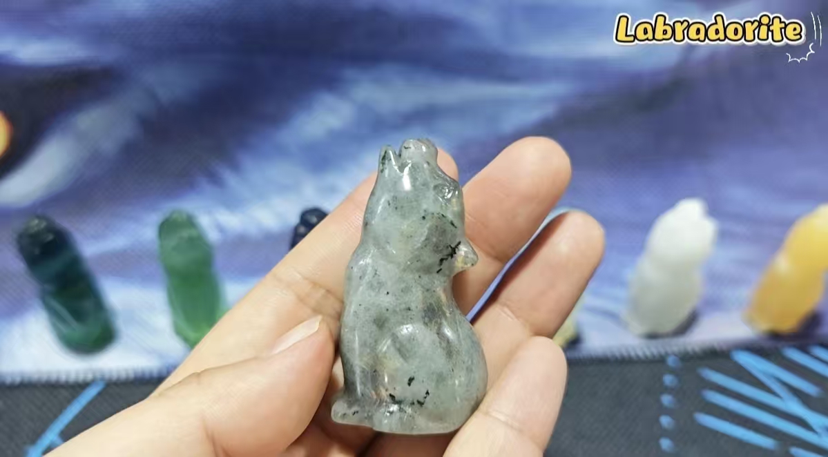 Figurita de cristal lobo aullador 2.2 pulg miniatura 7