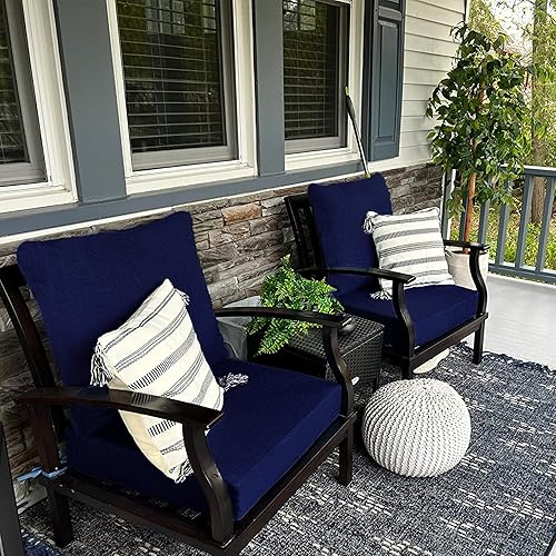 Miniatura 5 de Sqodok - Fundas de cojín de patio de 24 x 24 pulgadas, fundas de cojín impermeables para muebles de patio, paquete de 4 fundas de cojín de repuesto