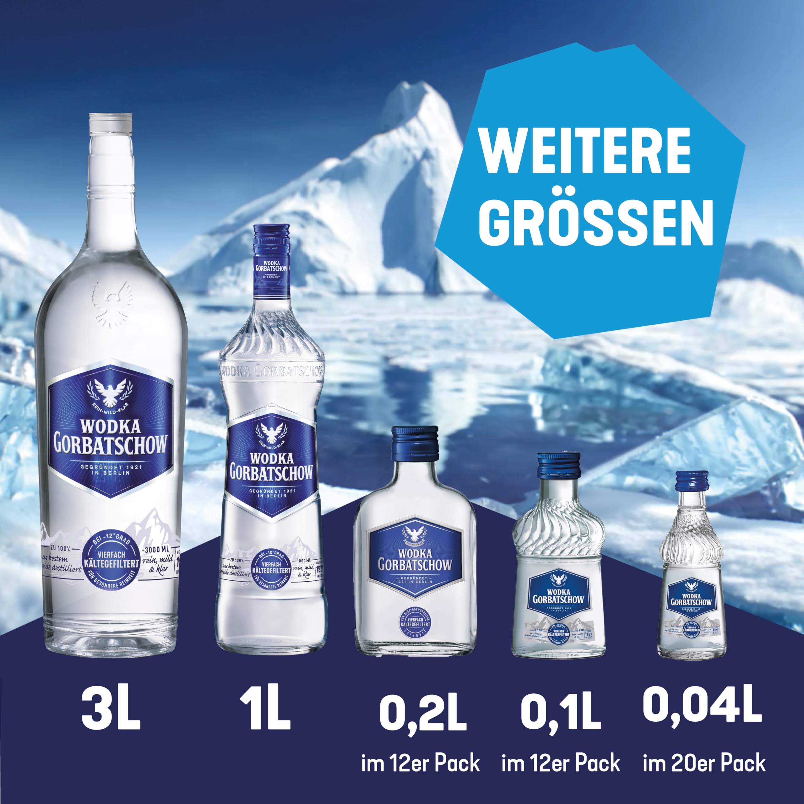 Wodka Gorbatschow 37,5 Prozent vol. (1 x 0,7 l) Premium Vodka - absolute Reinheit und Klarheit, milder Geschmack, ideal als Longdrink, im Cocktail oder als Shot