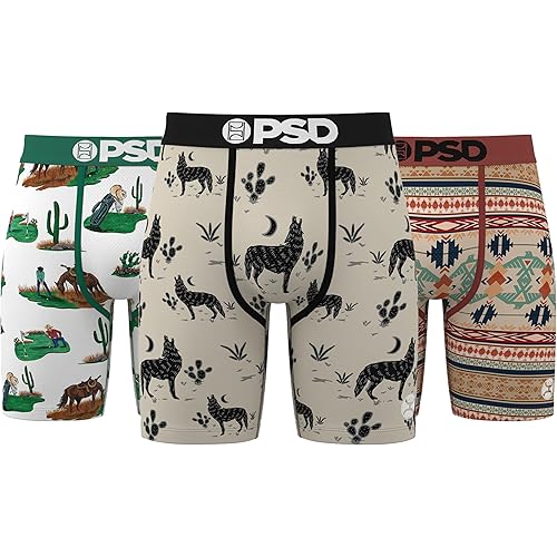 PSD Men's Hooey 3 Pack Boxer Brief, Multi, XL