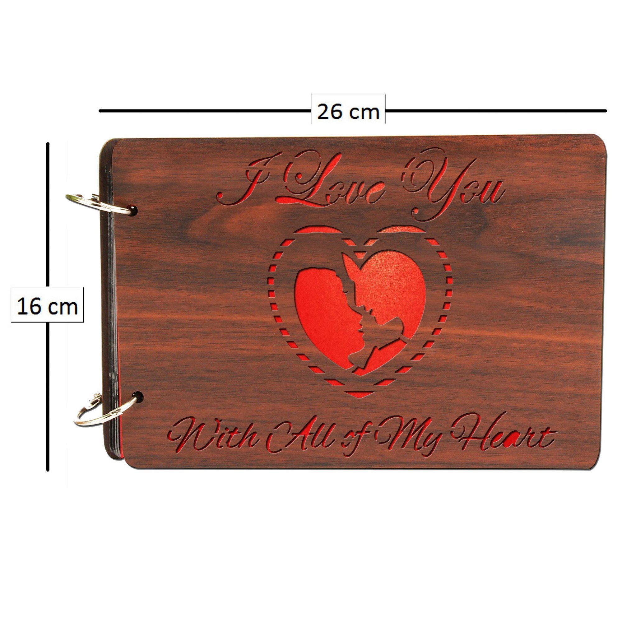 Sehaz Artworks WithAllOfMyHeart Scrapbook Photo Albums for 4x6 Photos for Baby Birthdays, Couples Husband Wife Wedding (26 cm X 16 cm X 4 cm, Brown) 2