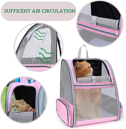 Miniatura 4 de LOLLIMEOW Mochila transportadora de mascotas para perros y gatos, cachorros, malla totalmente ventilada, aprobada por aerolíneas, diseñada para