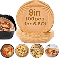 Vista 1 de SUREHOME Forros desechables para freidora de aire, forro de papel desechable para freidora de aire, 100 forros para freidora de aire, papel