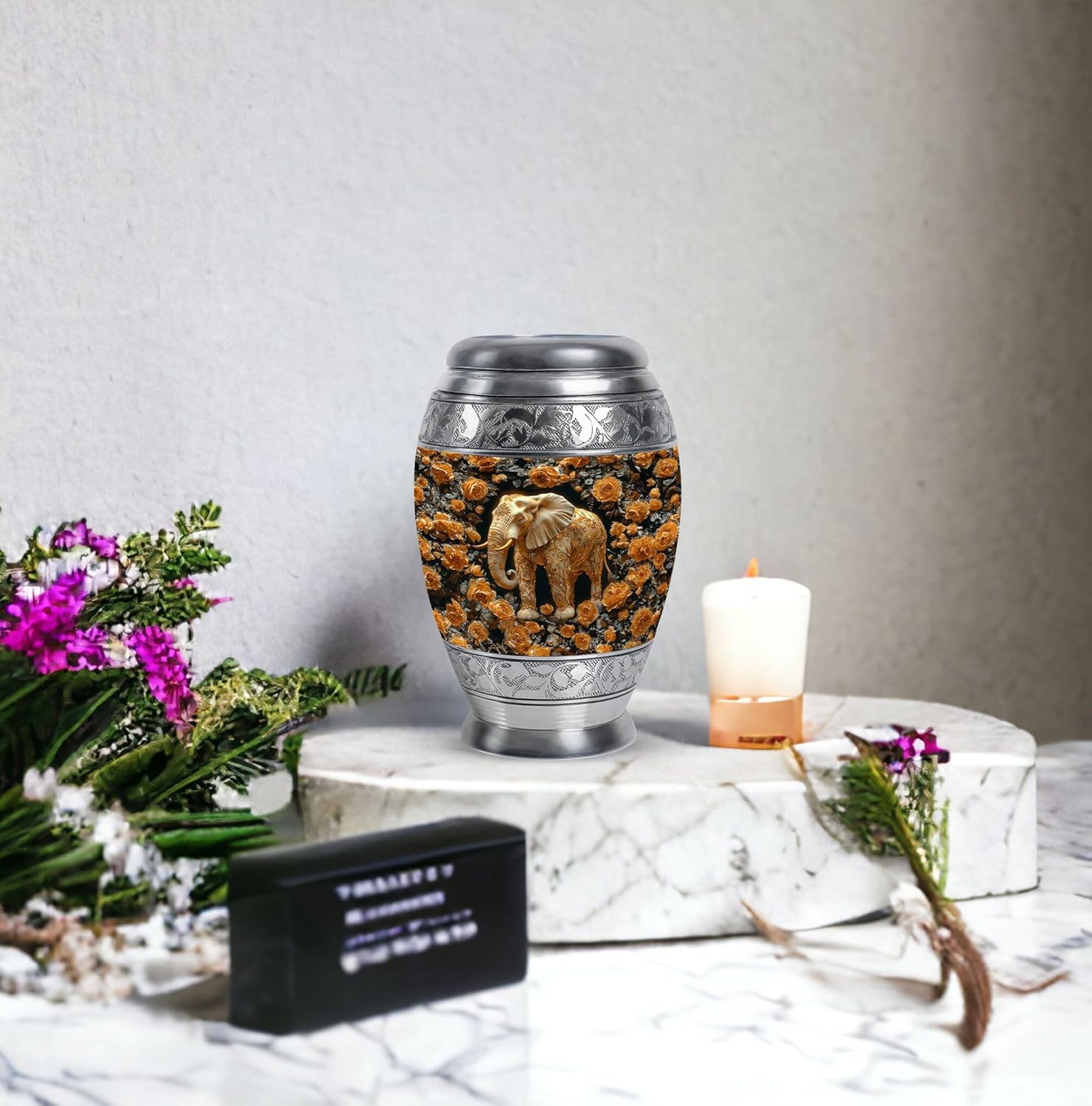 Elephant Urn for Ashes - Mini Urns for Ashes - Ash Urns for Humans - Ash Holders for Human Ashes - Adult Urns for Men - (3 inch Pack of 1)