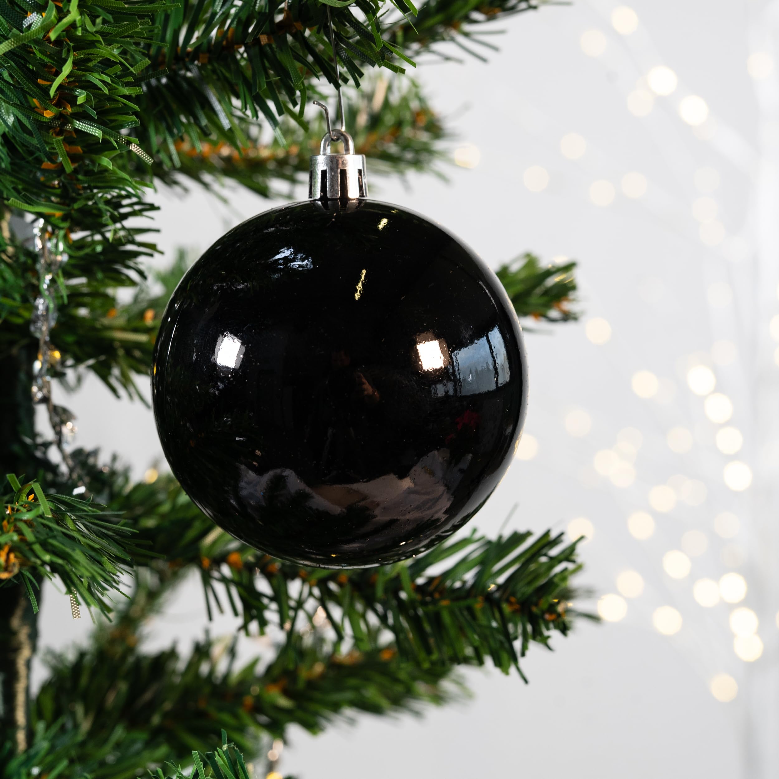 Kunststoff Weihnachtskugel schwarz 2 Sets - 68 Stück Ø 8cm Deko Kugel Christbaumschmuck Mix Glitzer Matt Gemustert Glänzend
