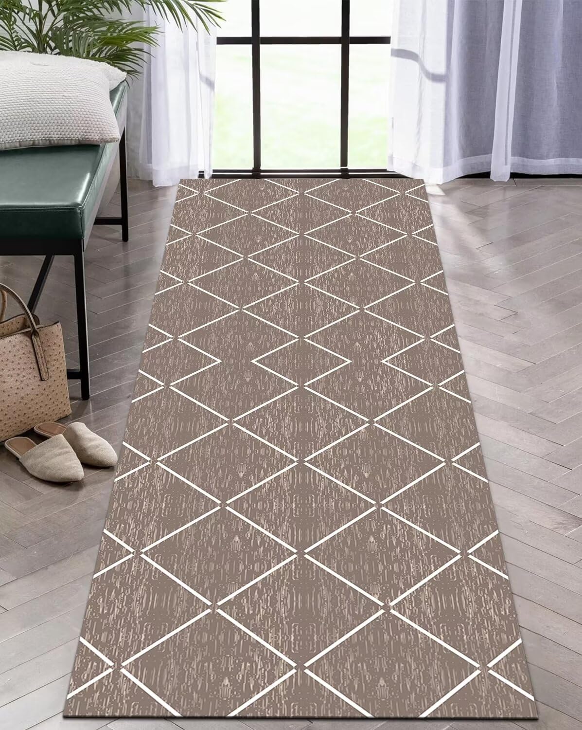 Tappeti Bamboo Tappeti Naturali Sisal - Passatoia Corridoio Antiumido E Antiscivolo, Tappeto 100% Fibra Naturale Al Metro, In Vari Colori E Misure - 66x100cm, Sughero Tappeto Bamboo