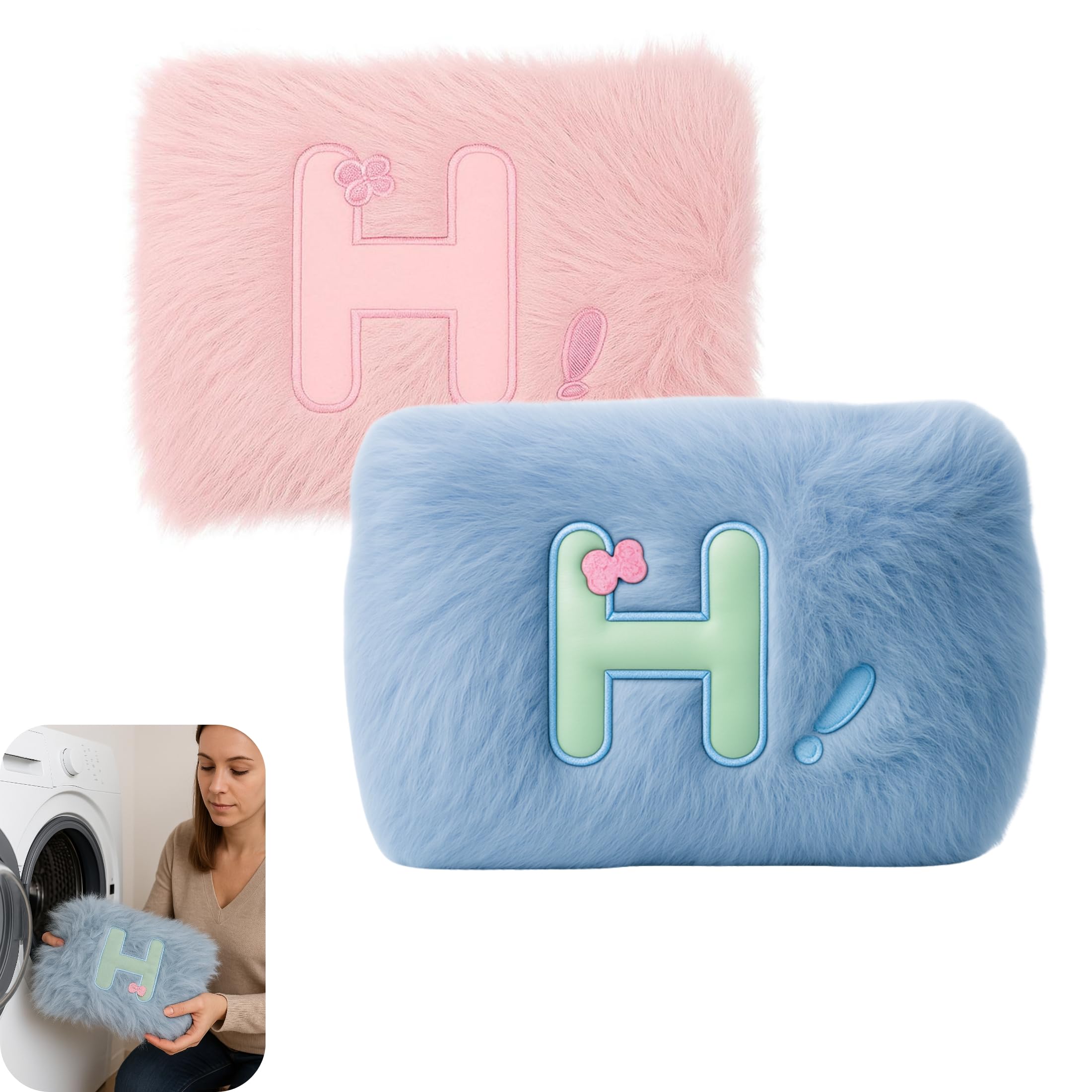 2 Borsa Acqua Calda Elettrica per Ciclo - peluche Rimovibile e Lavabile 500w - Boule scaldamani elettrico - Regalo Donna Uomo - Coveri Collection