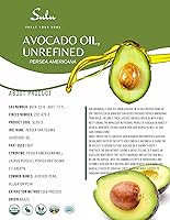 Vista 4 de Aceite de aguacate crudo orgánico prensado en frío sin refinar certificado por USDA - 16 onzas líquidas