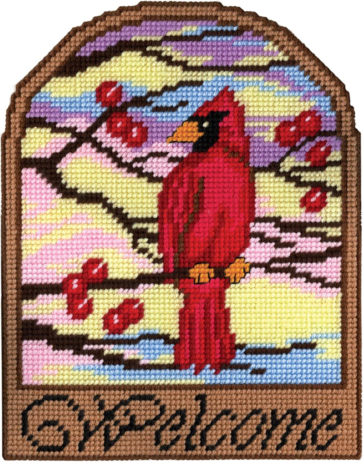 Design Works Crafts Welcome Cardinal Plastic Canvas Wall Décor Kit