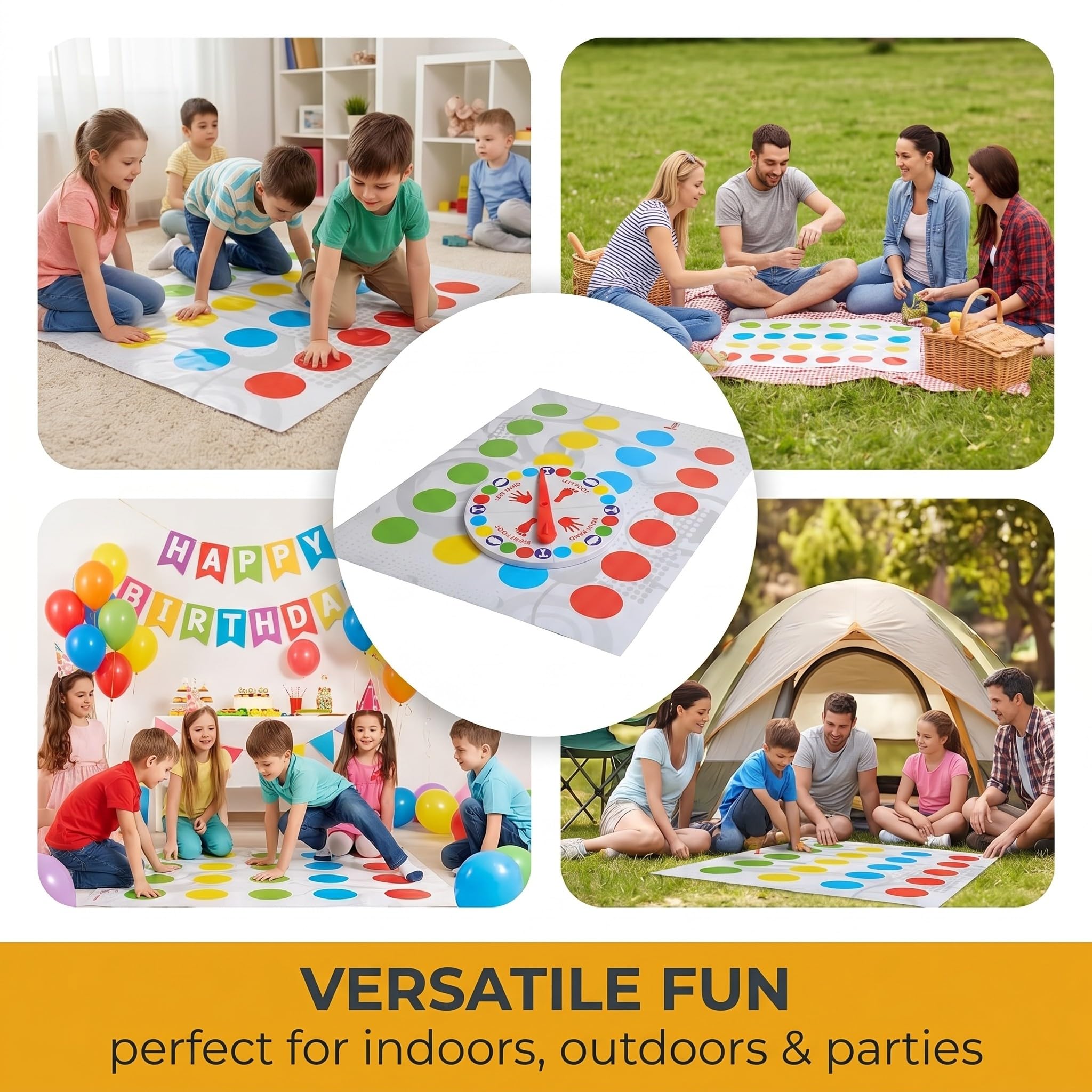 Twister Juego Infantil,Twisting Game Partir de 6 Años, Juego de Piso Familiar con Alfombrilla de Juego, lustige Spiel für Interinen und Ausraußen