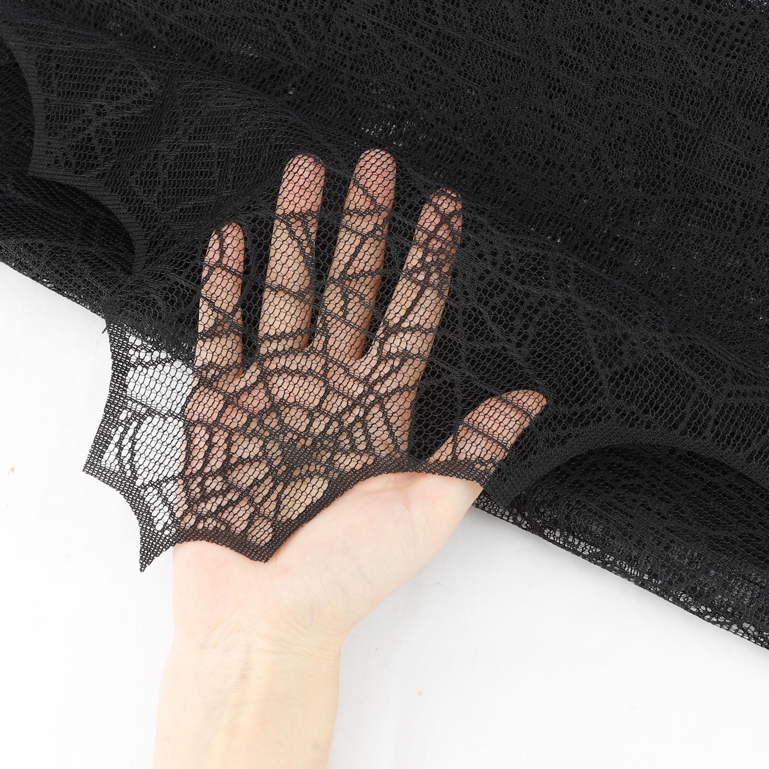 2PCS Halloween Table Runner, Black Lace Spider Webs Table Runners for Halloween Table Decor, Table Cloth Halloween Decorations Indoor Party Dinner Kitchen Centerpiece Cobwebs Tablecloth 14 x 48 inches image 4