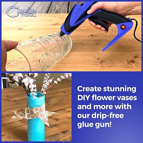 Miniatura 21 de Chandler Tool Pistola de pegamento caliente – 60 vatios, resistente, alta temperatura, fusión caliente, kit de pistola de pegamento con 10 tubos