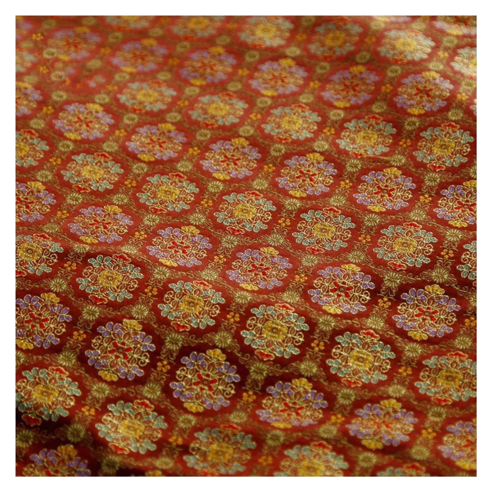 Tissu Nishijin japonais rouge et or idéal pour nappe de cérémonie du thé