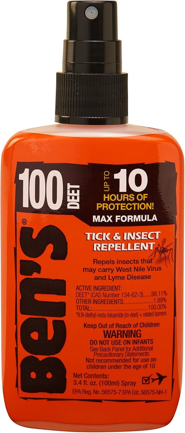 Ben's 100% DEET Mosquito, Tick and Insect Repellent, 3.4 Ounce Pump