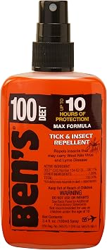 Bens 100% DEET Mosquito, Tick and Insect Repellent, 3.4 Ounce Pump