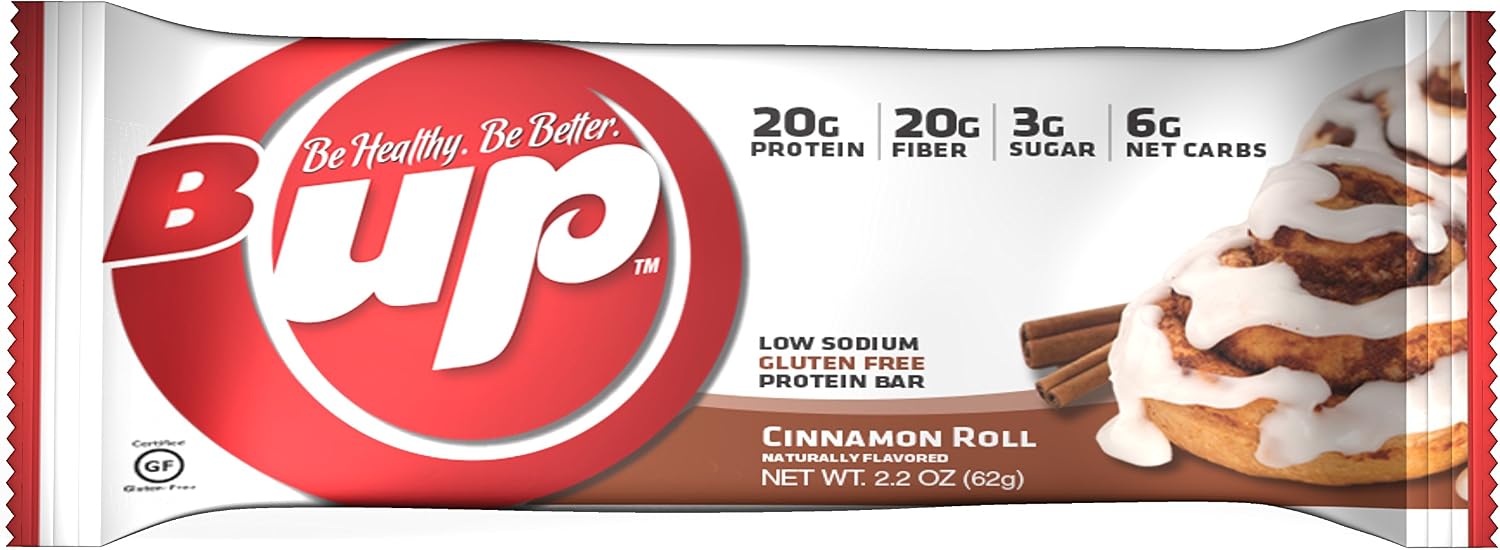 B-UP Protein/Nutritional Bar, Cinnamon Roll, 12 Count