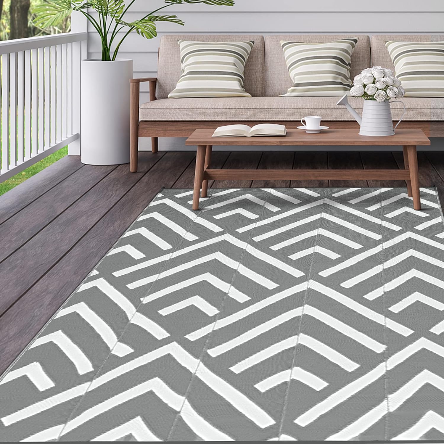 Kohree Outdoor RV Rug 9x12, Outdoor Patio Rugs Clearance Waterproof