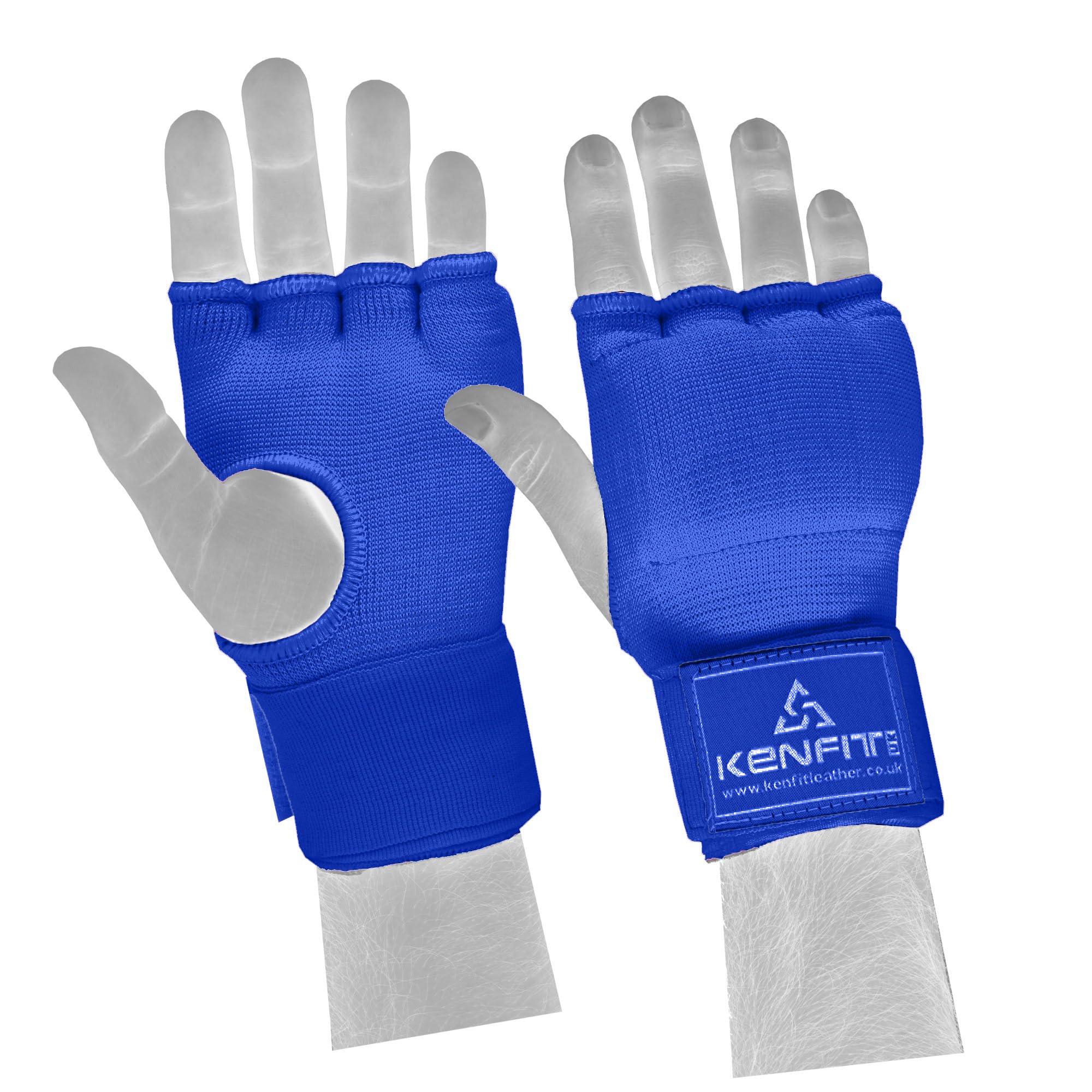 Kenfit® Gel Padded Inner Boxing Gloves - Quick Wrap Hand Protection for MMA, Muay Thai, Kickboxing, and Training (Blue, M) — image 1