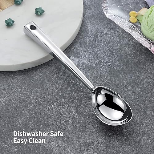 Miniatura 6 de Lougnee - Cucharada de helado de aleación de acero inoxidable ergonómica para helado duro apto para lavavajillas