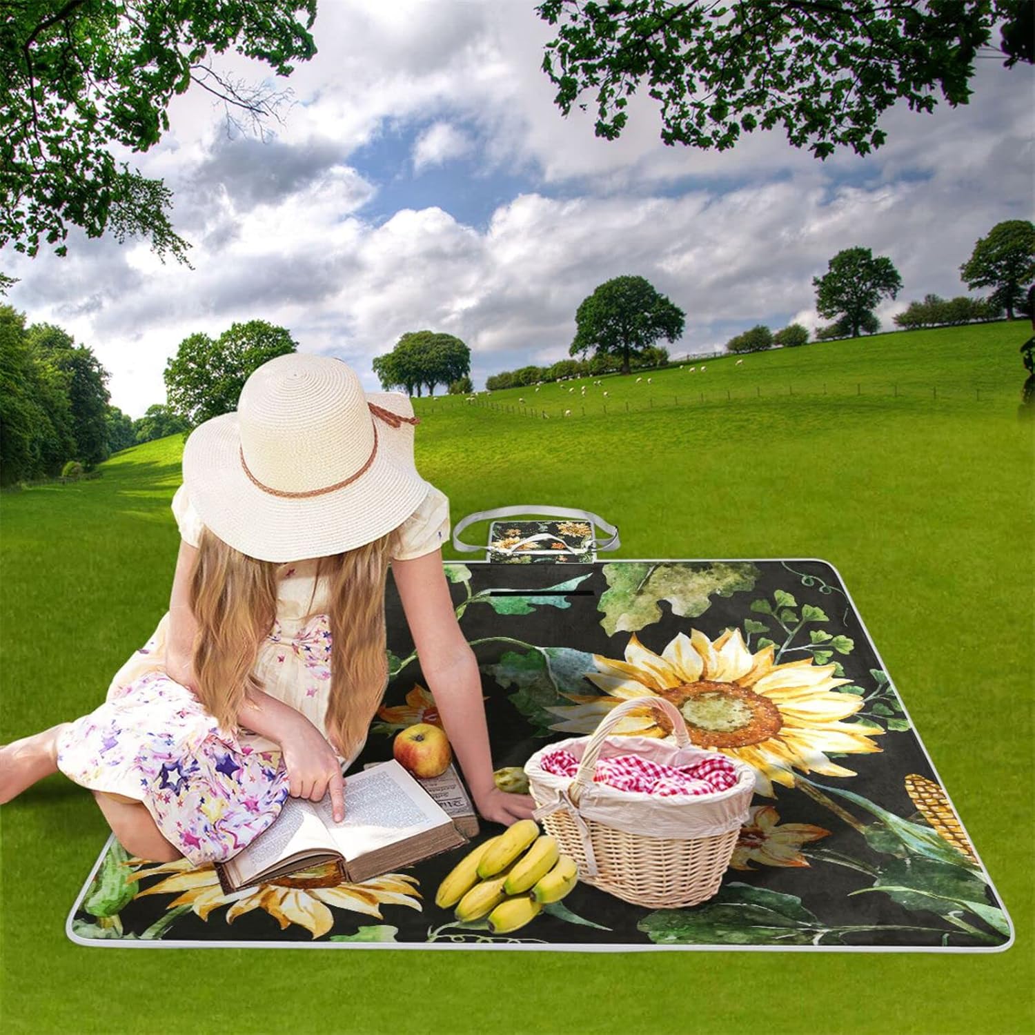 レジャーシート レジャーマット 厚手 アルミ 折り畳み 防水 コンパクト 大判 向日葵 ひまわり とうもろこし 花見 キャンプ 軽量