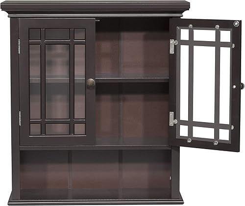 Miniatura 112 de Elegant Home Fashions Dawson Collection clóset de pared con estantes, color blanco Blanco,Gris,Espresso oscuro,Espresso,Blanco y