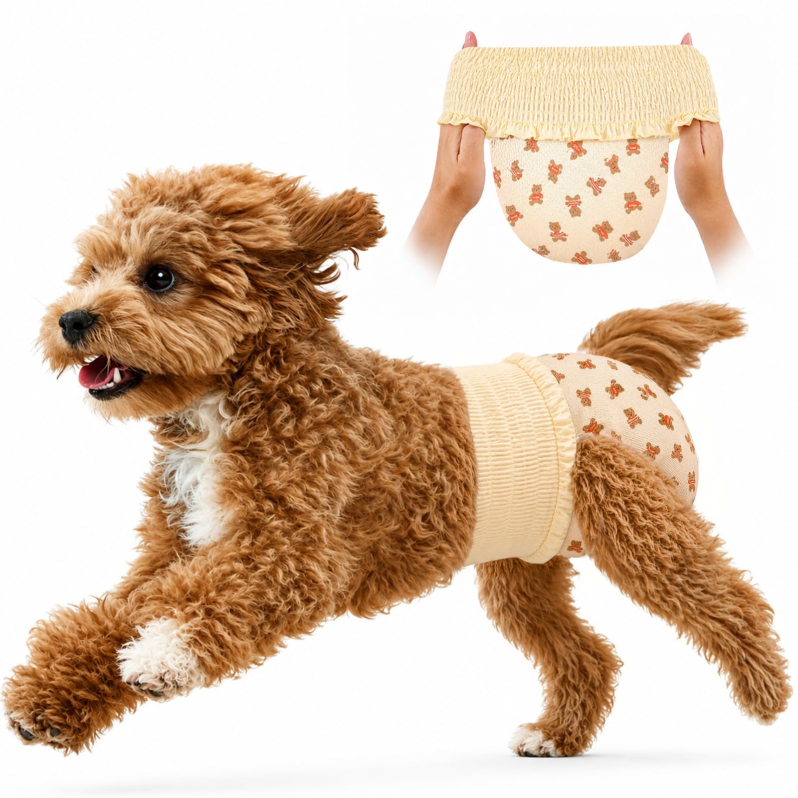 Pañales desechables para perras con cintura elástica, pañales para perras en celo, súper absorbentes, a prueba de fugas, pañales para perras (M, 30)