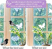 Vista 2 de 24 Pcs Window Strike Prevention Stickers Decals Butterfly Window Anti Collision Window Clings to Prevent Bird Strikes, Anti Bird Collision Decals