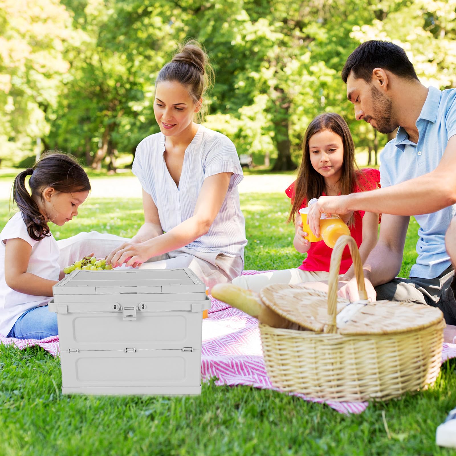 ibasenice Caja de Almacenamiento Plegable para Acampar 16, 5 L de Pp