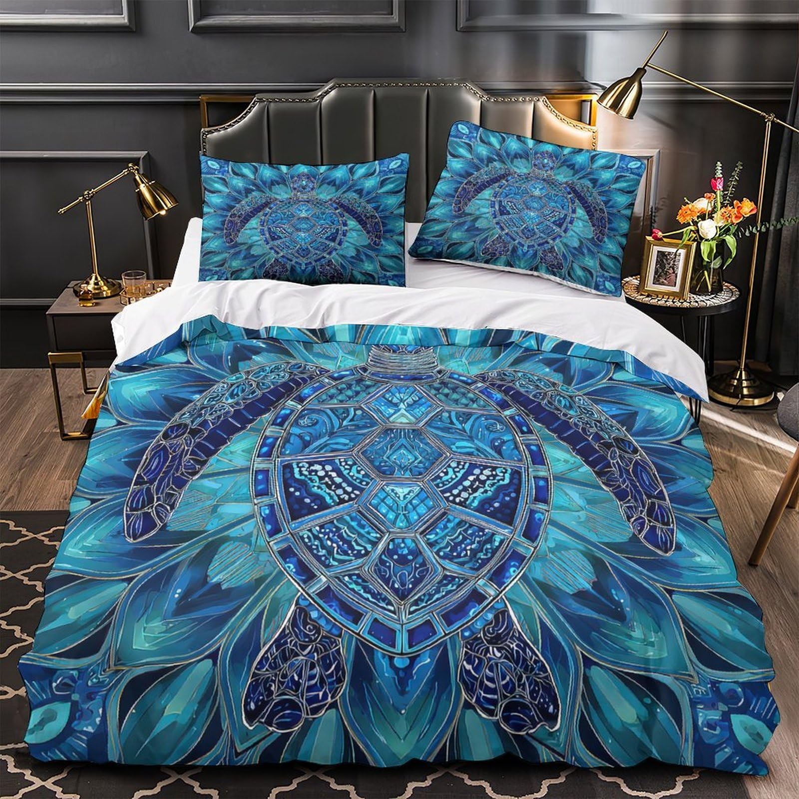Parure de lit microfibre de prestige effet 3D Blue Tractor avec housse de couette super douce
