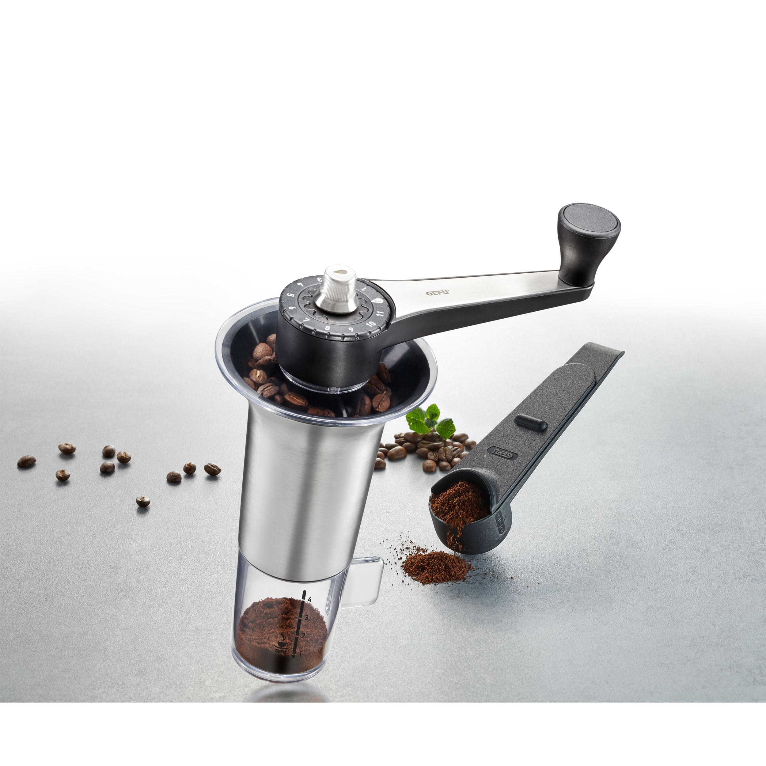 GEFU 16330 Kaffeemühle LORENZO + 16201 Kaffeemaß MORENO, verstellbar