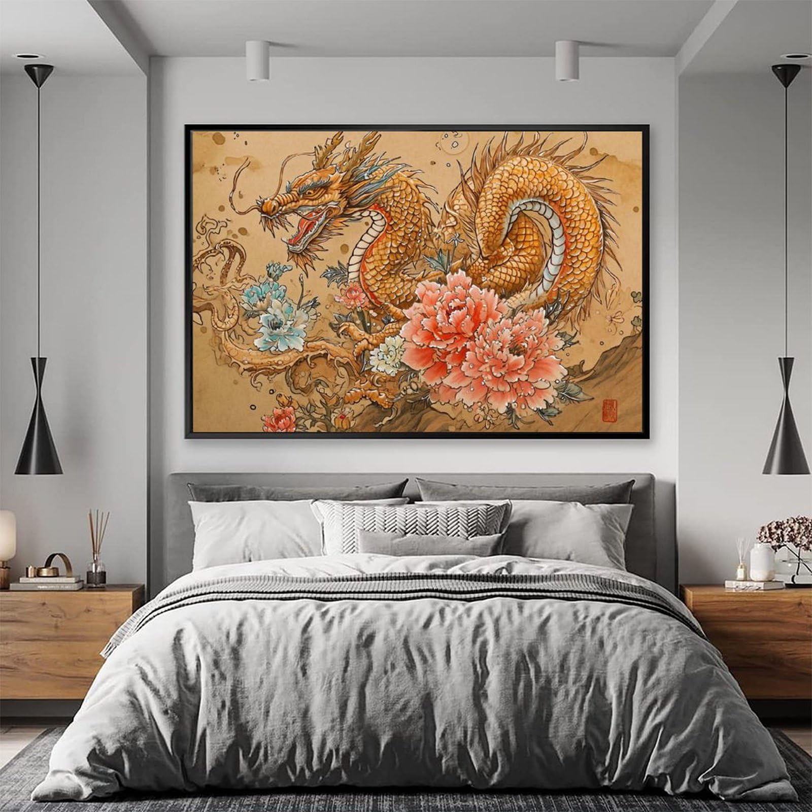 ⭐️龍　絵画　手書きアート　花　パワー元気な光　壁掛け絵 ⭐️龍 絵画 手書きアート 花 パワー元気な光 壁掛け絵 ⭐️龍 絵画